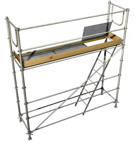 Plataforma de fachada con trampilla